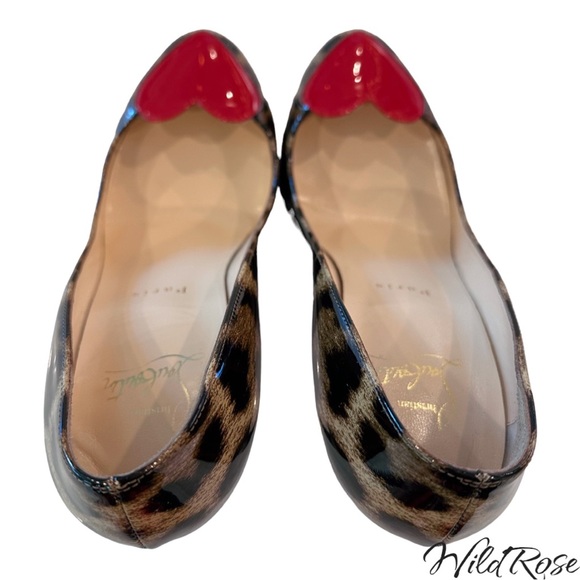 CHRISTIAN LOUBOUTIN Leopard Print Patent Leather Doracora Heart 100 Pumps - Picture 13 of 17
